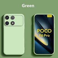For Xiaomi Poco F6 Pro Case For Xiaomi Poco F6 Pro Case Funda Liquid Silicon capa Back Phone Cover for Xiaomi Poco F6 Pro For Poco F6 Pro žalia