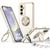 Protective case - BOOLING - for Samsung Galaxy S24 Plus - Flexible silicone - with Lanyard - Rotating ring balta