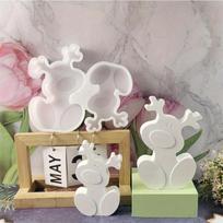 3D Christmas Cartoon Candle Deer Silicone Mold DIY Tools Mirror Stereoscopic Deer Head Mould DIY Gypsum Drop Glue Mold Decor