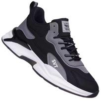 Vyriški sportbačiai PU Oda laisvalaikio batai Guminis Minkštas Padas Bėgimo Sneaker Elastinė Platforma Krepšelis Batai Teniso bateliai 39 juoda