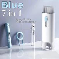 7 viename Valymo rinkinys Kompiuterio klaviatūros valiklis Šepetys Ausinės Valymo rašiklis AirPods IPhone Valymo įrankiai Klaviatūros dangtelių ištraukimo rinkinys mėlyna