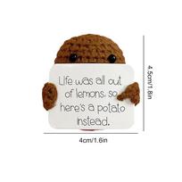 Mini Positive Energy Potato Cheerup Pocket Hug Handmade Plush Knitting Wool Kawaii Potatoes Doll Home Room Miniature Decoration