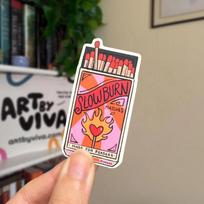 Slow Burn - Bookish Tropes | Clear Matte Sticker | Bookish Stickers, bookish art, bookish merch, kindle stickers 2.8inch/7.1cm 5pc