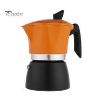 150/300ML Moka Pot Espresso Coffee Maker 3-Cup 6-Cup Leak-Proof Stovetop Italian Coffee Maker for Home Kitchen Outdoor Travel Restaurant 150ML oranžinė