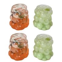 4 kūrybingos 350 ml/11,8 oz stiklinės, mielas kokteilių taurių rinkinys, ledinės kavos puodelis, trumpas estetinis gėrimų rinkinys, virtuvės valgomojo stalas 301-400ml