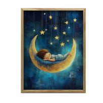 Poster Dream On The Moon Poster Dream On The Moon, 50X70 Cm, Dark Brown Wooden Frame, 230 Gsm Matte Paper 54