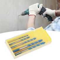 5pcs Center Drill Ceramic Tile Drill Bit DIY Wall Hole Drilling Tool Bit (4mm 5mm 6mm 8mm 10mm)