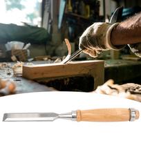 Flat Chisel Woodworking Accessory Wooden Handle Portable Industrial Supplies Cr V 18mm