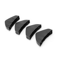 4pcs Car Rear Bumper Lip Spoiler Shark Fin Style Black Universal Parts