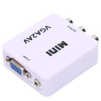 Mini VGA to AV 1080P HD Video Converter Adapter 165MHz with Data Cable for TV PC