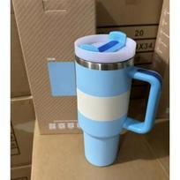 Super cool! 40 oz stainless steel vacuum thermos cup with lid and straw for iced tea and coffee anytime, anywhere 1200ml