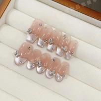 Pure Handmade Phototherapy Wear Nail Tablets First Love Wear Nail Finished Product Reusable Nail Patches extra small xs