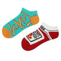 1 Pair Novelty Unisex French Fry & Ketchup Short Socks Suit In Spring Summer For Daily One Size