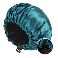 Reversible Double Layer Hair Cap Sleeping Invisible Flat Satin Round Haircare Women Headwear Ceremony Adjusting Button Night Hat