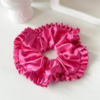 Spring Summer Fashion Ballet-style Satin Wrinkle Large Scrunchie for Women Pleated Oversized Elastic Hair Band Girls Headdress