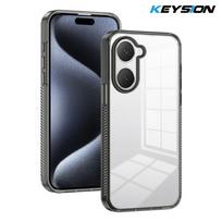 KEYSION Transparent Phone Case for VIVO Y03 Y03t Soft TPU+PC Anti-slip HD Clear Shockproof Phone Back Cover for VIVO Y18 Y28s 5G for VIVO Y03 juoda