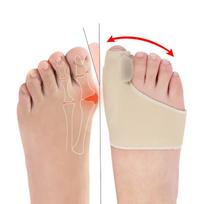 New 2Pcs=1Pair Big Toe Hallux Valgus Corrector Orthotics Feet Care Bone Thumb Adjuster Correction Pedicure Socks Bunion Straightener beige