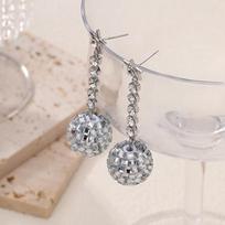 Pentagram zircon disco light ball bead pendant earrings women's fashion fringed earrings sidabras