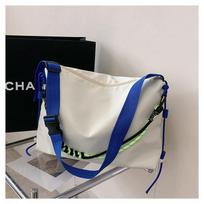 Wind backpack large capacity women's bag tide college student class messenger bag casual nylon waterproof shoulder bag smėlis