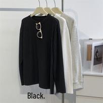 Women's White Jacquard Ribbed Long Sleeve Top - Loose Mid-Length Plus Size Base Layer for Autumn Winter One Size juoda