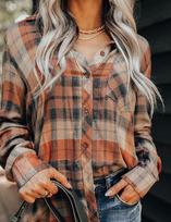 Women's Plaid Long Sleeve Casual Shirt - Autumn and Spring Bestseller L