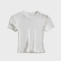 Women's Slim Fit Round Neck Summer T-Shirt - Short Sleeve, Solid Color, Basic Style X-Large balta
