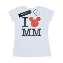 Disney Womens/Ladies I Love Mickey Mouse Cotton T-Shirt M balta