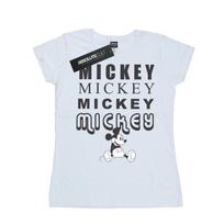 Disney Womens/Ladies Mickey Mouse Sitting Cotton T-Shirt XXL balta