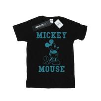Disney Womens/Ladies Mickey Mouse Distressed Kick Mono Cotton Boyfriend T-Shirt L juoda