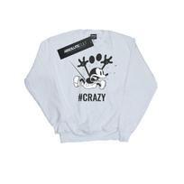 Disney Mens Mickey Mouse #Crazy Sweatshirt XXL balta