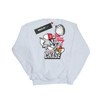 Tom And Jerry Mens Cat & Mouse Chase Sweatshirt XL balta
