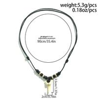 European & American Fashion Wood Bead Shark Tooth Necklace - Men's High-End Hip Hop Jewelry