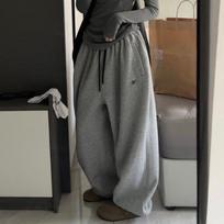 GLYDE Gray Oversized Sweatpants Women Thick Harajuku Korean Sport Thin Pants Embroidery Y2k Vintage Baggy Trousers M pilka
