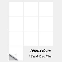 New White Tile Stickers Waterproof PVC Self-adhesive Oil Proof Sticker Crystal Hard Wall Stickers Bathroom Kitchen