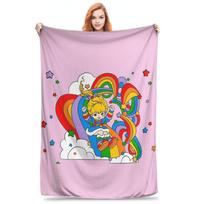 Flannel Throw Blanket Rainbows Brite Warm Plush Blankets Soft Bedding for Bed Living room Home Travel Sofa 75cmx90cm