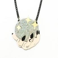 Acrylic Cutting Creative Magic Crystal Ball Necklace white