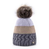 Moteriškos žieminės kepuraitės Kepurės Moteriškos Šiltos Imitacijos Kailio Kamuolys Pompoms Megztos Beanie Mergaitei 54-58CM chaki