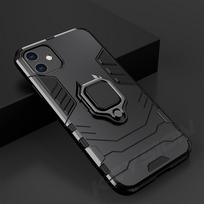 KEYSION smūgiams atsparus šarvų dėklas, skirtas iPhone 11 Pro Max XS XR 6S 7 8 Plus 5s stovo automobilio žiedo telefono dangtelis For iPhone 11 Pro juoda