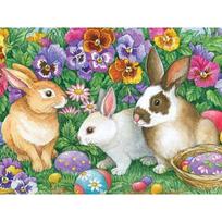 Deimantinis paveikslas Animacinis filmas Velykų kiaušinis Triušis Išsiuvinėtas deimantais 20X30CM beige