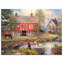 Deimantinė tapyba Kaimas Pilnas apvalus Atvykimas Deimantinė siuvinėjimas Peizažas 20X30CM