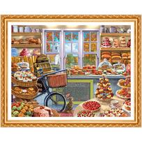 Viso apvalaus gręžimo 5D „pasidaryk pats“ deimantinis paveikslas „Kepykla“ 3D siuvinėjimas kryželiu 20X30CM gray