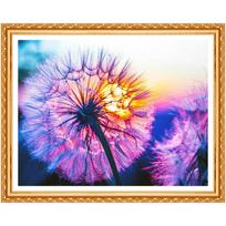 Viso apvalaus gręžimo deimantinis siuvinėjimas Violetinė kiaulpienė 5D „pasidaryk pats“ deimantinė tapyba kryželiu dygsniuotas kalnų krištolas 20X30CM blue
