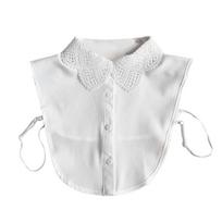 Miss Sugar Women Lace Fake White Black Shirt Botton Collar Detachable Blouse Accessory 2 balta