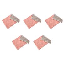 5/10 Pcs Double-layer Absorbent Microfiber Kitchen Dish Cloth Non-stick Oil Household Cleaning Wiping Towel Kitchen Tool 5Pcs gray