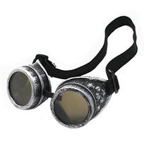 Vintažiniai Steampunk akiniai Cosplay Cyber Punk Gotikiniai akiniai(bronzos) silver gray