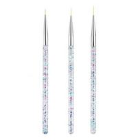 3Pcs Good Ergonomic Handle Acrylic Nail Carving Pens Easy to Operate Art Drawing Liner for Girl sidabras