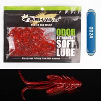 FTK Crazy Iscas 58mm/30 vnt Isca Macia Iscas De Pesca Camarão Lagosta Plástico Macio Iscas De Pesca 58mm raudona