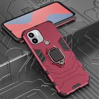 KEYSION smūgiams atsparus šarvų dėklas, skirtas Xiaomi Redmi A1+ A1 Plus minkštas silikonas + kompiuterio žiedinis stovas telefono galinis dangtelis, skirtas Xiaomi Redmi A1 Plus for Redmi A1+ raudona