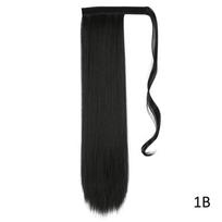 LISI HAIR Moteriškos mados ilgų tiesių plaukų priauginimas sintetinio pluošto natūralaus tiesus apvyniojimas aplink kuodą, kasdienis nešiojamas plaukas 55 cm