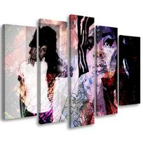 Five piece picture canvas print Amy Winehouse 100x70 violetinė